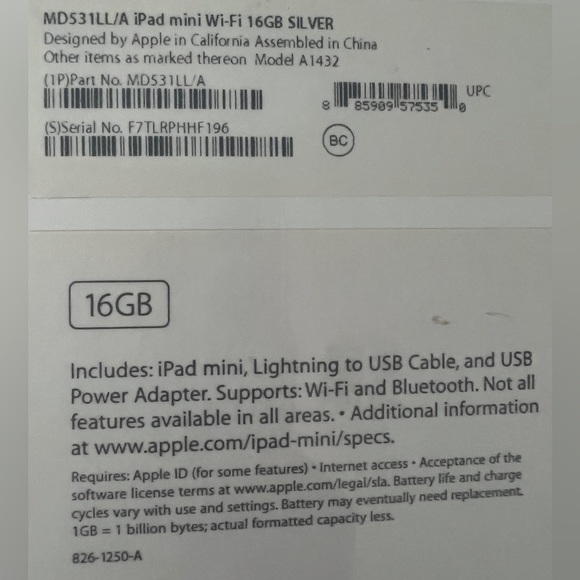 Apple iPad Mini 1st Generation A1432 Wi-Fi 16GB 7.9”  MD531LL/A White & Silver - Picture 11 of 15